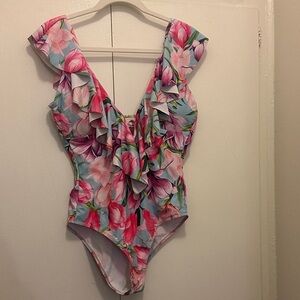 Floral Ruffle One-Piece Swimsuit
